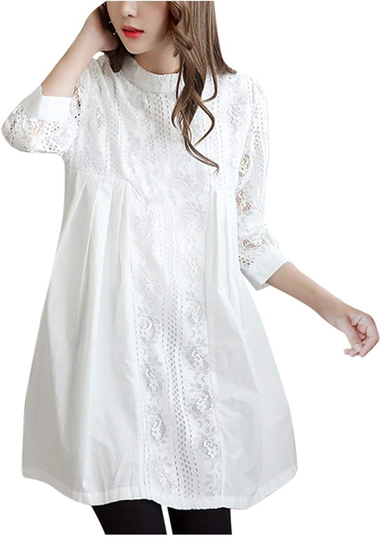 新色追加新色追加 花柄レース Aライン ワンピース シャツワンピ ひざ丈